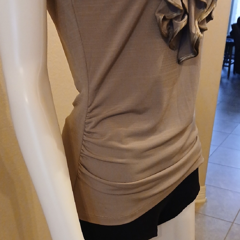 HeartSoul Tan Ruffled Blouse - Picture 5 of 12